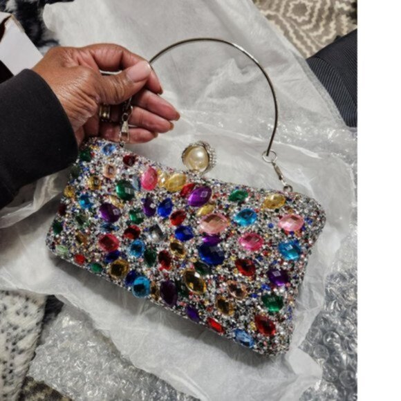 Handbags - Bling Crystal Rhinestone Sparkly Clutch Handbag